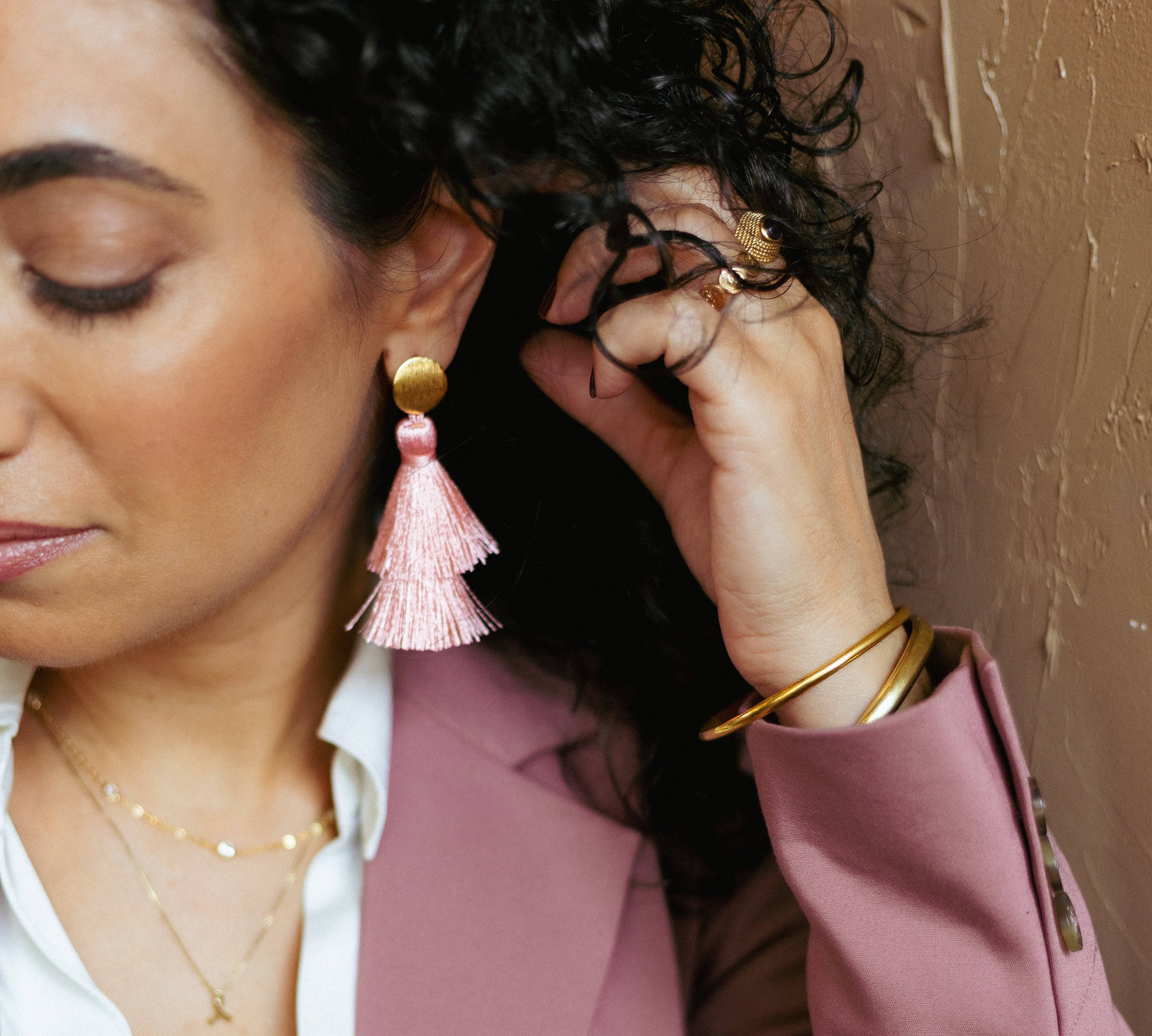 Double Tassel Drop Earrings