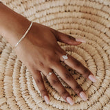 Sterling silver and cubic zirconia stacking ring
