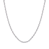 A silver-toned twisted rope chain necklace displayed against a solid white background.
