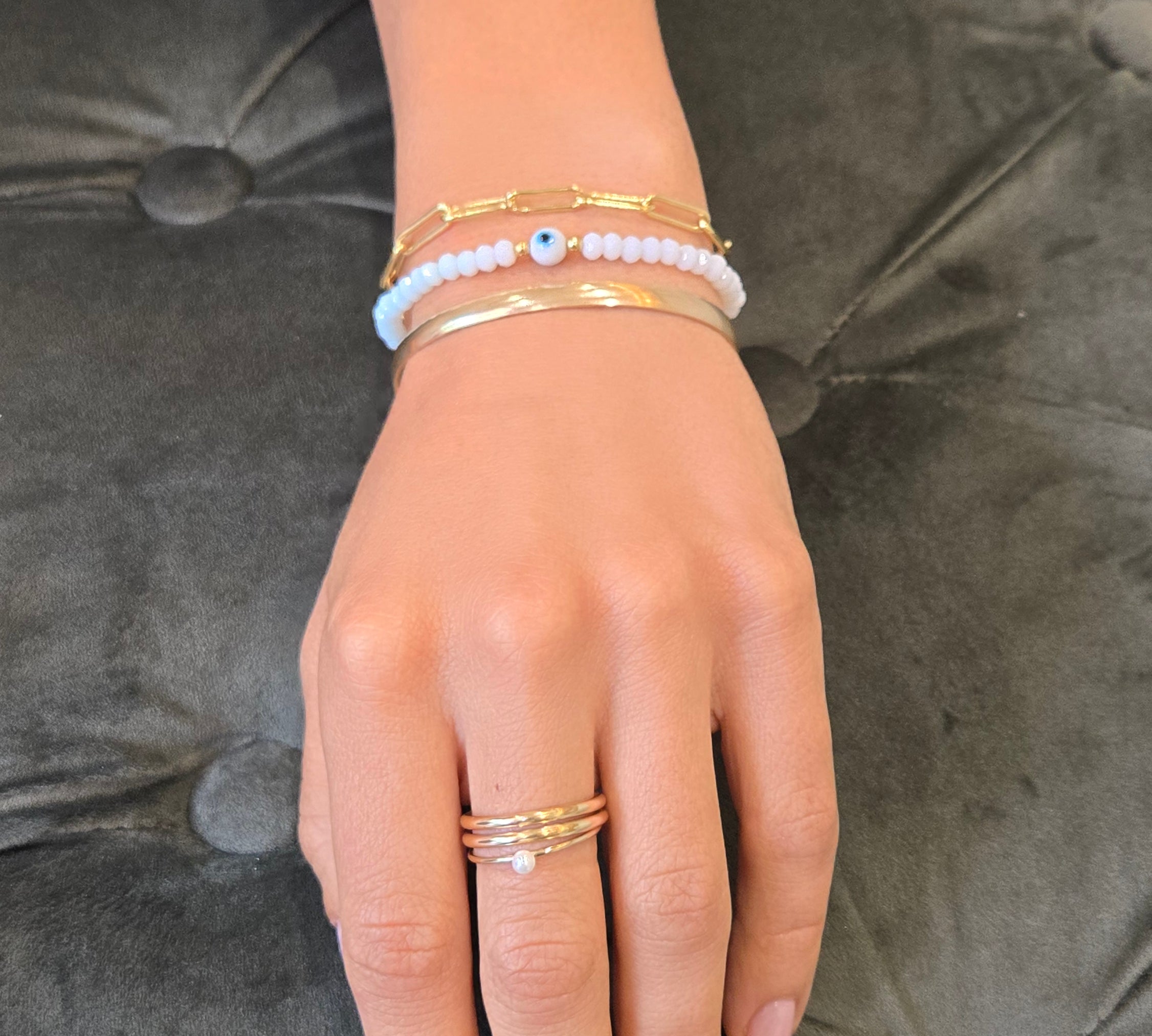 Evil Eye Gold Filled & Crystal Bracelet