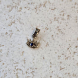 Blue Stone Evil Eye-Lash Pendant | 10k Solid Gold