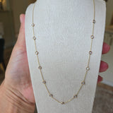 CZ Station Necklace | 10k Solid Gold