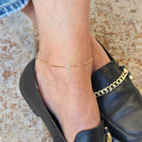 Box chain anklet | 10k Solid Gold