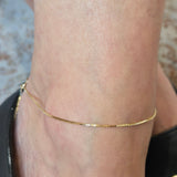 Box chain anklet | 10k Solid Gold