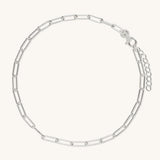 Paperclip Anklet | Sterling Silver