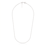 A delicate silver chain necklace with a lobster clasp, displayed on a clean white background.