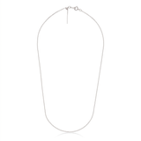 A delicate silver chain necklace with a lobster clasp, displayed on a clean white background.