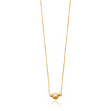 Gold filled ball beaded necklace on white background