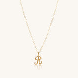 Gold Filled Cursive Initial Necklace | Personalized Letter Pendant