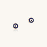Evil Eye Enamel Studs | 10k Solid Gold