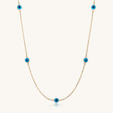 Multi Evil Eye Necklace | 10k Solid Gold