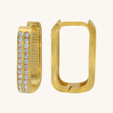 Mini 'U' Shaped CZ Hoops | 10k Solid Gold
