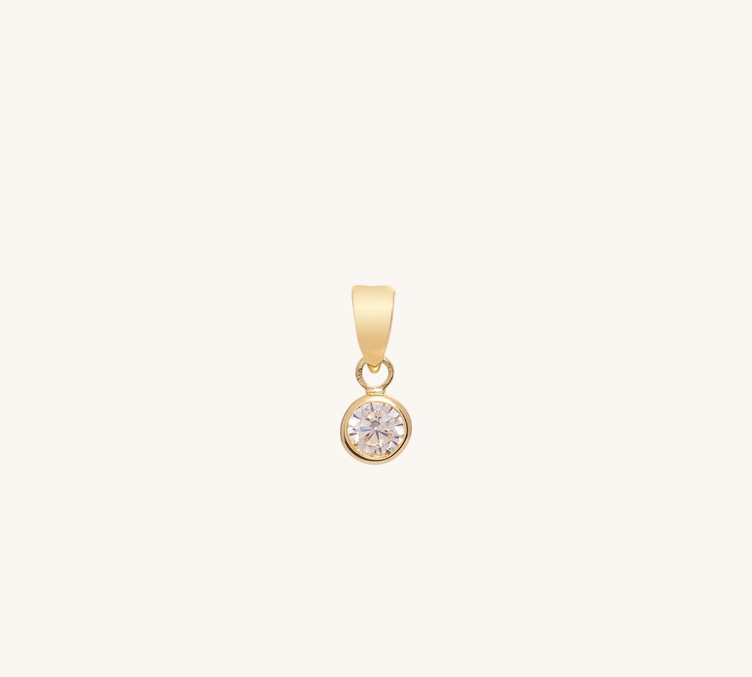 CZ Bezel Pendant | 10k Solid Gold
