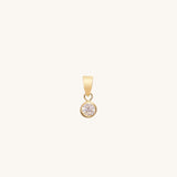 CZ Bezel Pendant | 10k Solid Gold