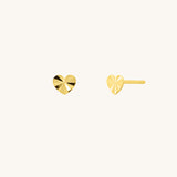 Diamondcut Heart Studs | 10k Solid Gold