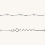 Sterling silver ball and box chain anklet