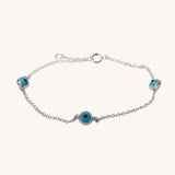 Sterling silver evil eye bracelet