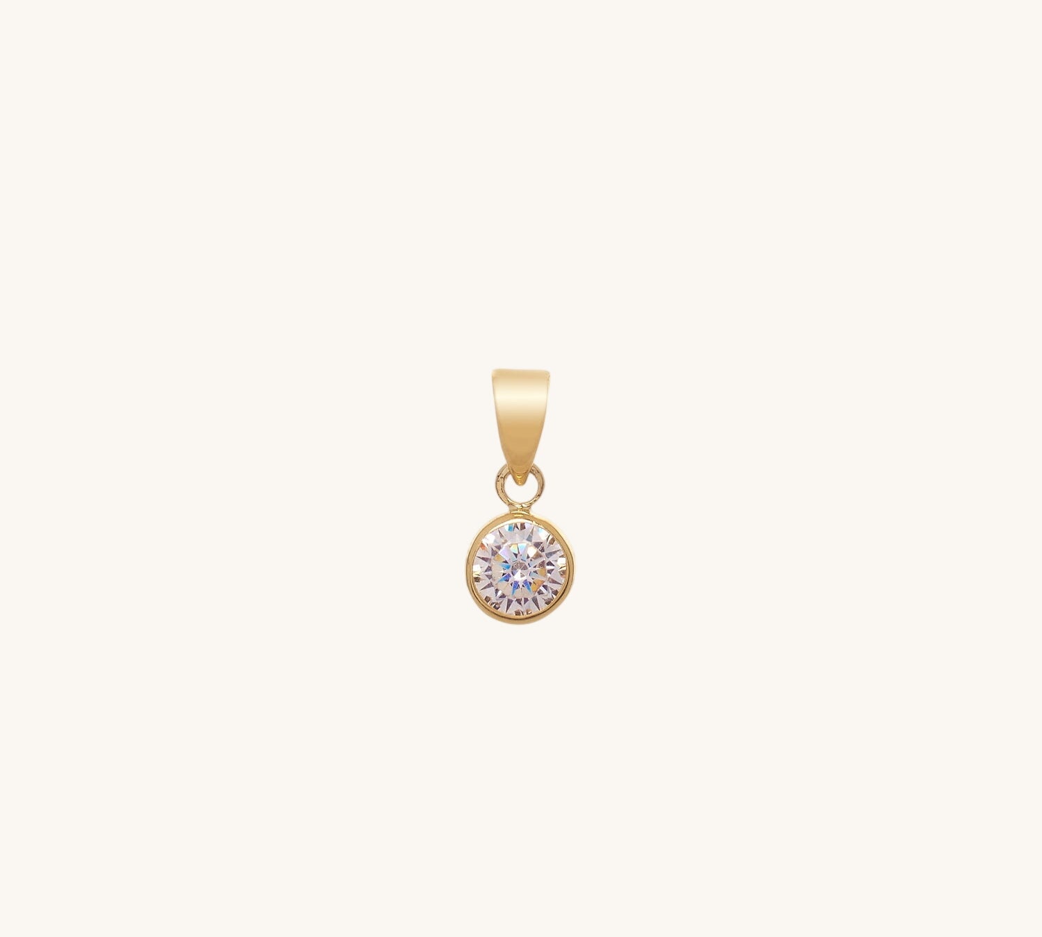 CZ Bezel Pendant | 10k Solid Gold