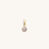 CZ Bezel Pendant | 10k Solid Gold