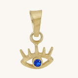 Blue Stone Evil Eye-Lash Pendant | 10k Solid Gold