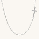 Sterling silver sideways cross