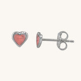 Pink Enamel Sterling Silver Studs