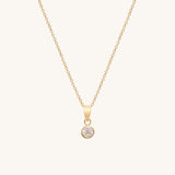 CZ Bezel Pendant | 10k Solid Gold