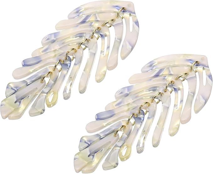 Pair of marbled hair clips on a white background