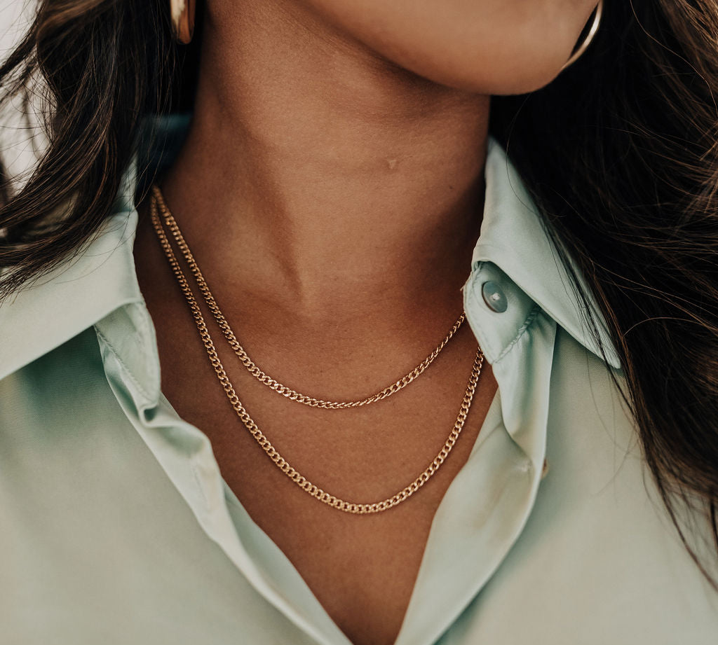 14k gold filled curb chain