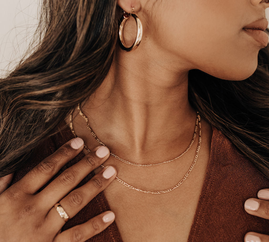 14k gold filled Figaro chain