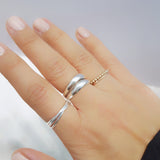 Sterling silver triple band roller ring