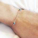 Sterling silver evil eye bracelet