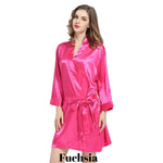Fuchsia satin robe