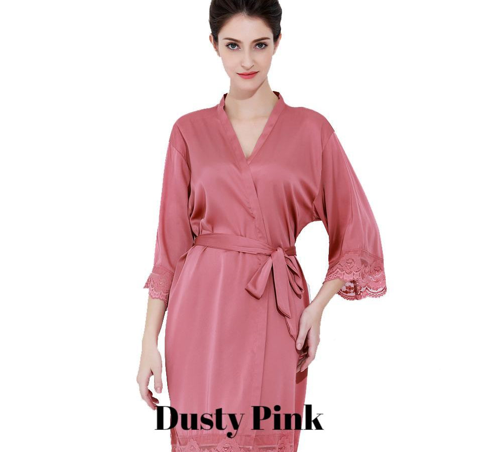 Silk & Lace Trim Robe