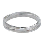 Sterling silver triple band roller ring