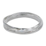 Sterling silver triple band roller ring