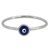 Dark Blue Evil Eye Stacking Ring | 925 Sterling Silver