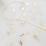 Gold Filled Cursive Initial Necklace | Personalized Letter Pendant