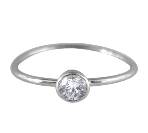 sterling silver and cubic zirconia stacking ring