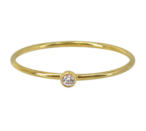 14k gold filled cubic zirconia stacking ring