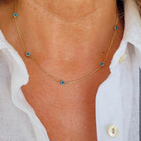 Multi Evil Eye Necklace | 10k Solid Gold
