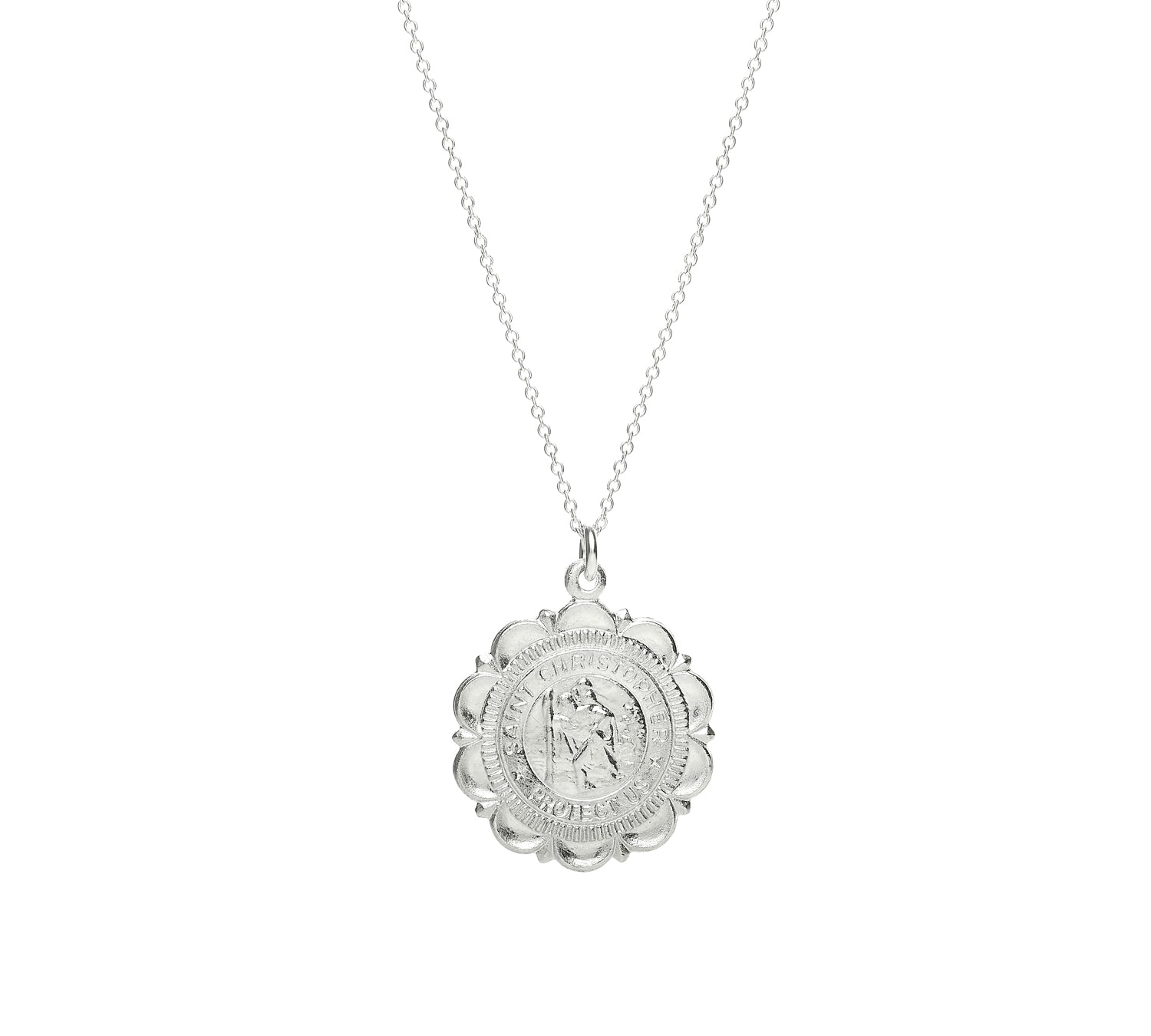 St Christopher medallion necklace