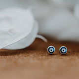 Evil Eye Enamel Studs | 10k Solid Gold